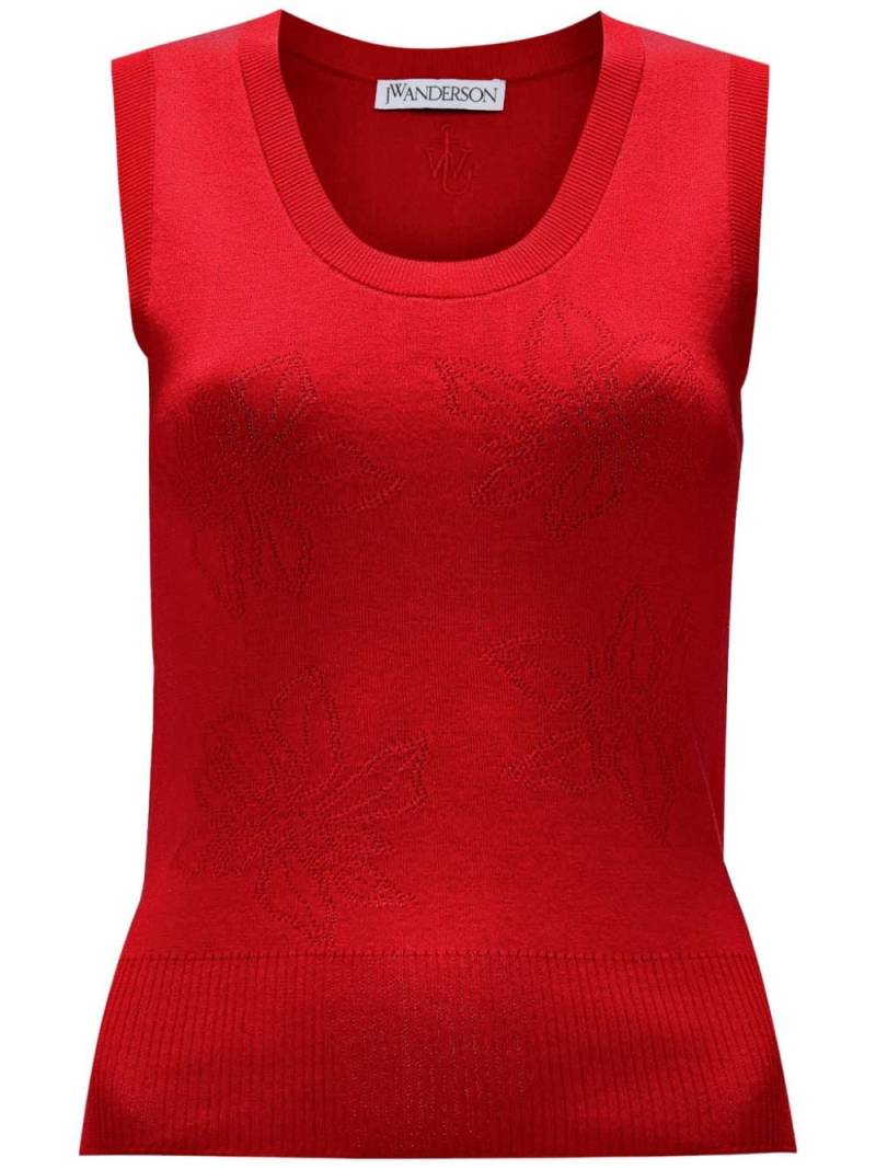 JW Anderson floral-jacquard fine-knit tank top - Red von JW Anderson