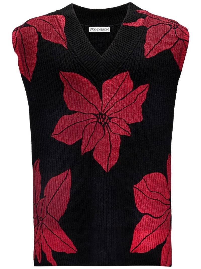 JW Anderson floral-print sleeveless jumper - Black von JW Anderson