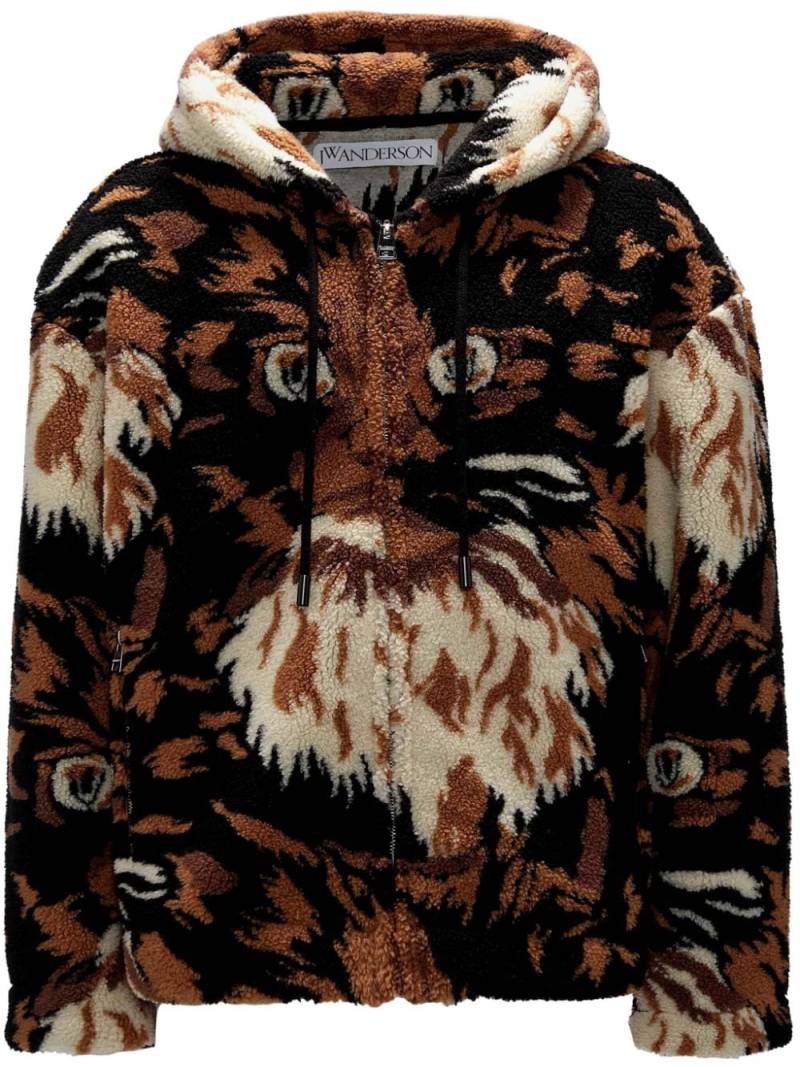 JW Anderson graphic-print fleece jacket - Brown von JW Anderson