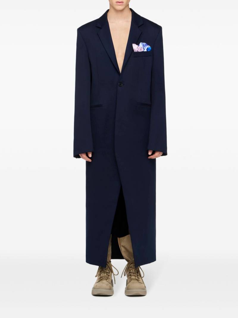 JW Anderson handkerchief detail long coat - Blue von JW Anderson