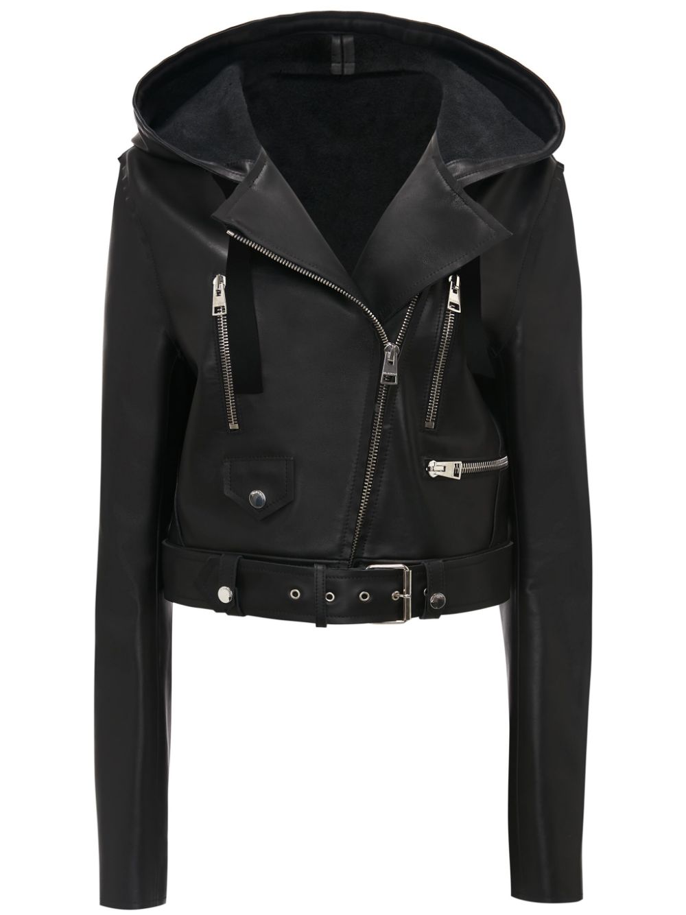 JW Anderson hooded leather biker jacket - Black von JW Anderson