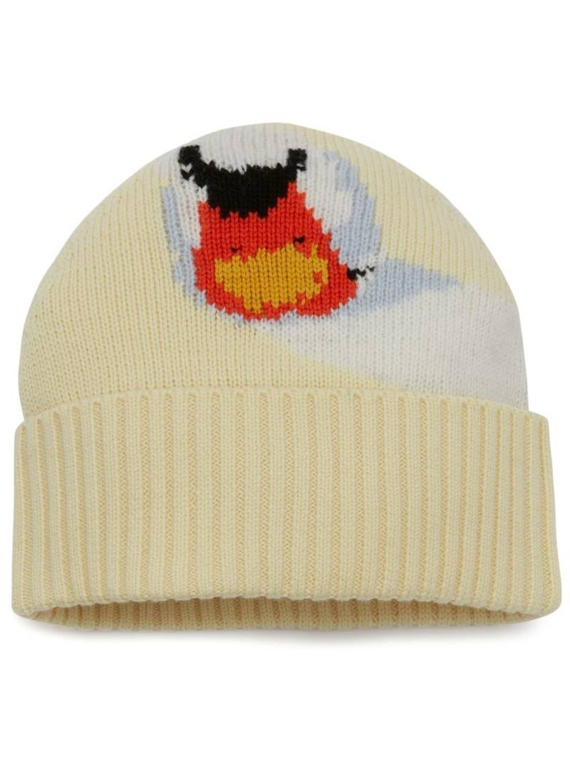 JW Anderson intarsia-knit swan beanie - Yellow von JW Anderson