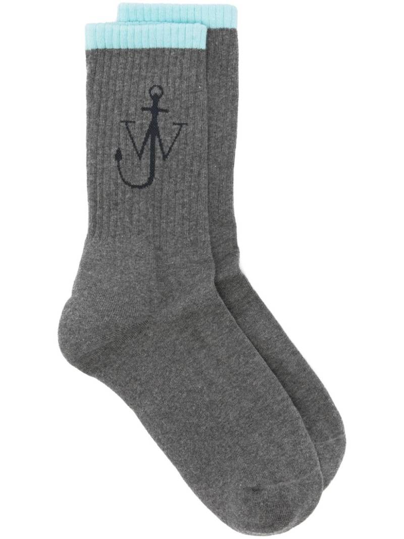 JW Anderson intarsia-logo socks - Grey von JW Anderson