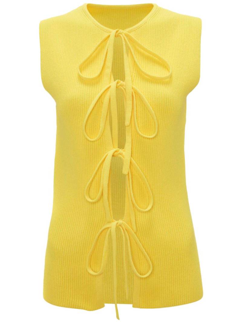 JW Anderson lace-up ribbed-knit top - Yellow von JW Anderson