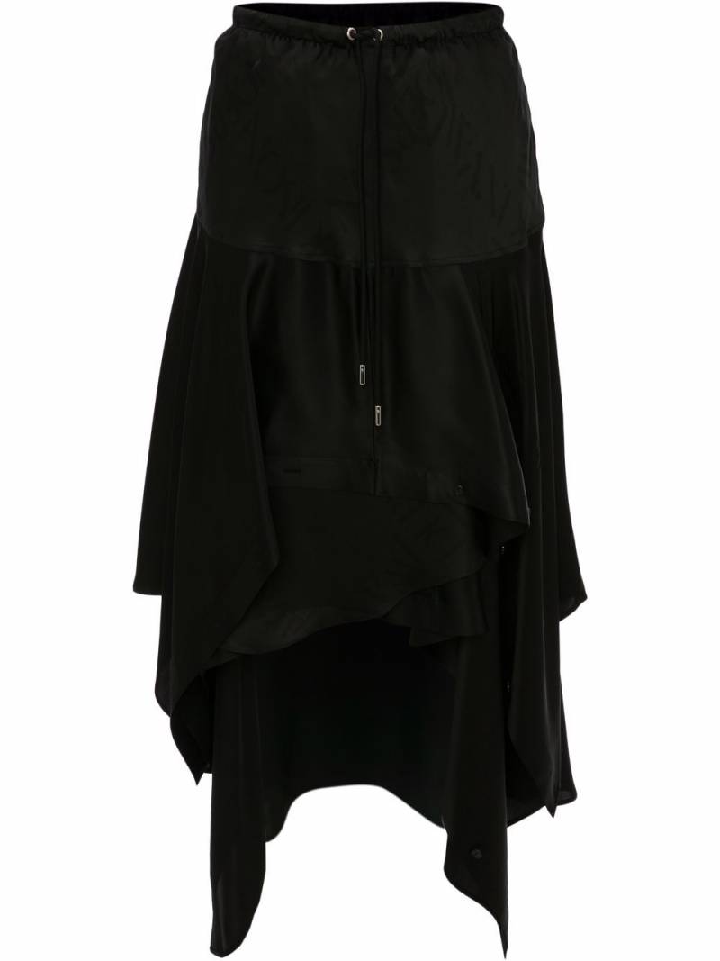 JW Anderson layered asymmetric midi skirt - Black von JW Anderson