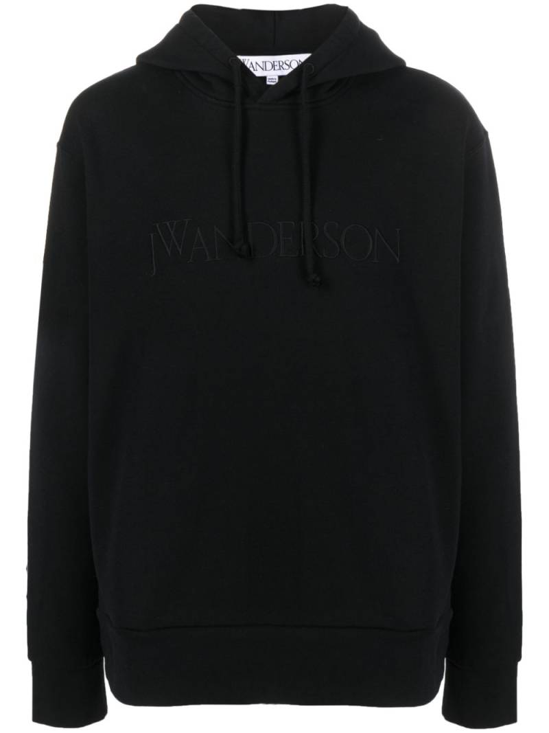 JW Anderson logo-embroidered cotton hoodie - Black von JW Anderson