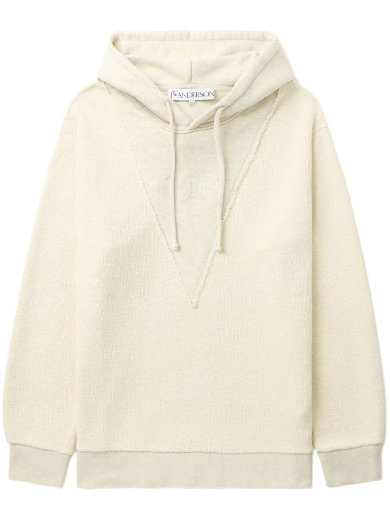 JW Anderson logo-embroidered cotton hoodie - Neutrals von JW Anderson