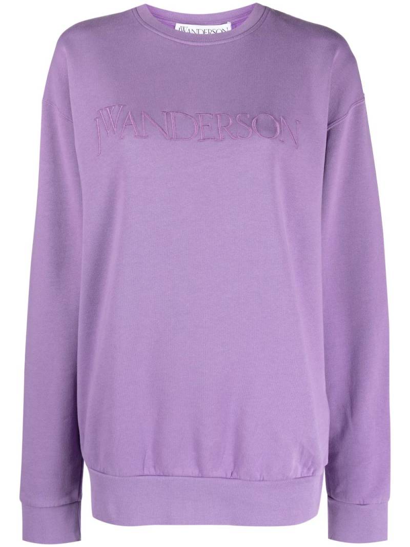 JW Anderson logo-embroidered cotton sweatshirt - Purple von JW Anderson