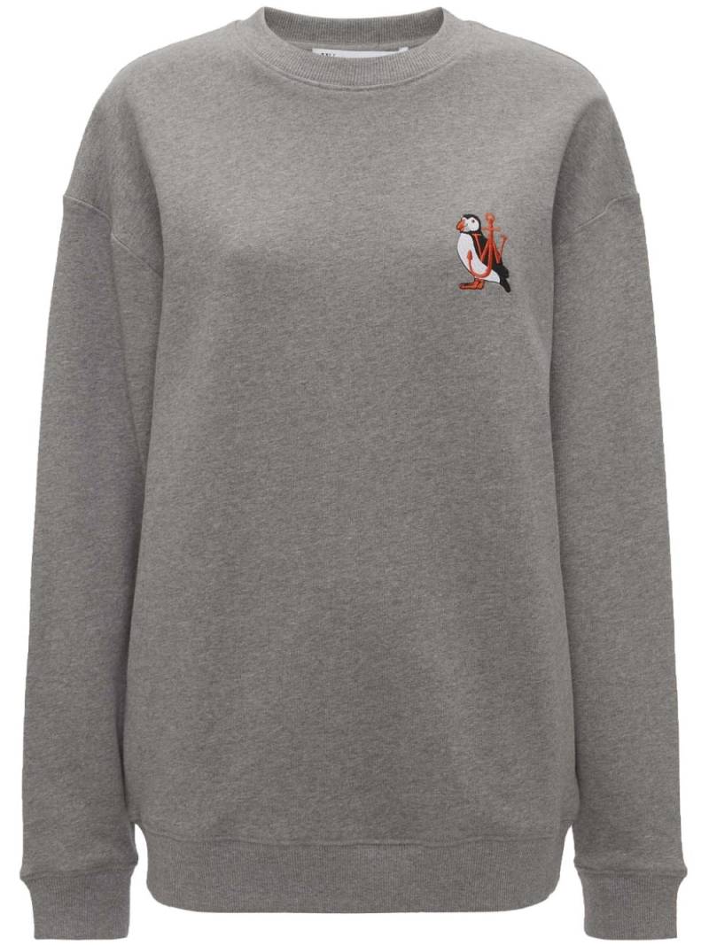 JW Anderson logo-embroidered organic cotton sweatshirt - Grey von JW Anderson