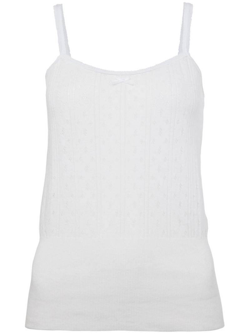 JW Anderson logo-embroidered pointelle top - White von JW Anderson