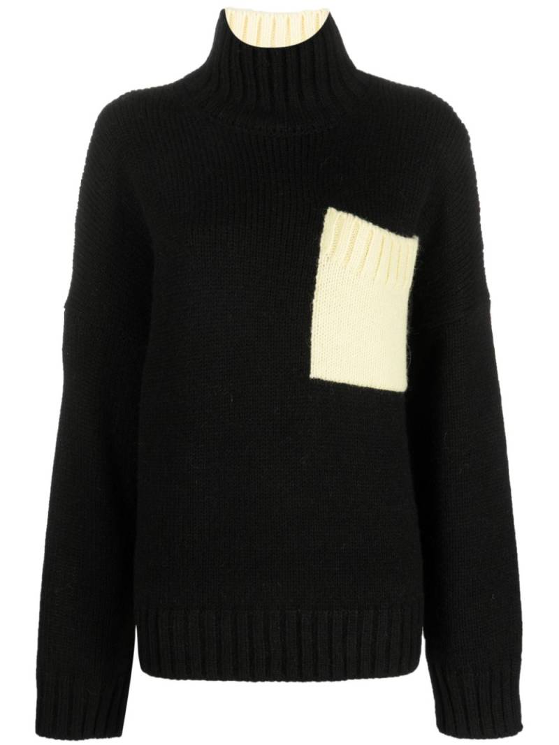 JW Anderson logo-embroidered roll-neck jumper - Black von JW Anderson