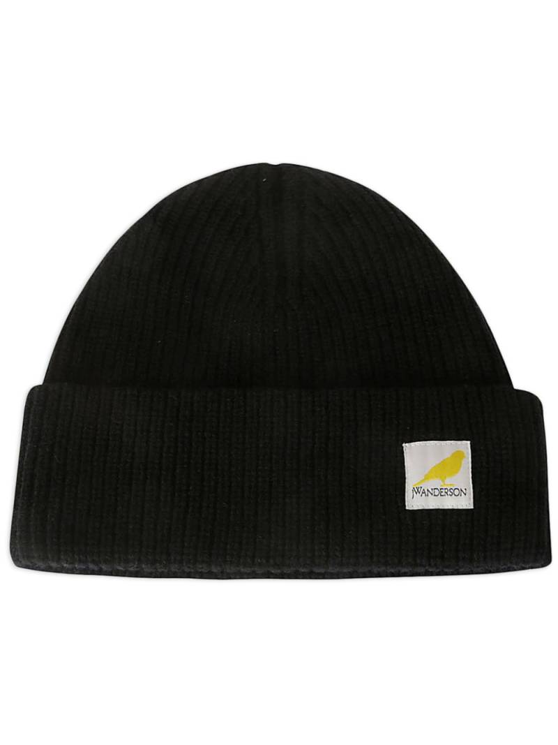 JW Anderson logo patch beanie - Black von JW Anderson