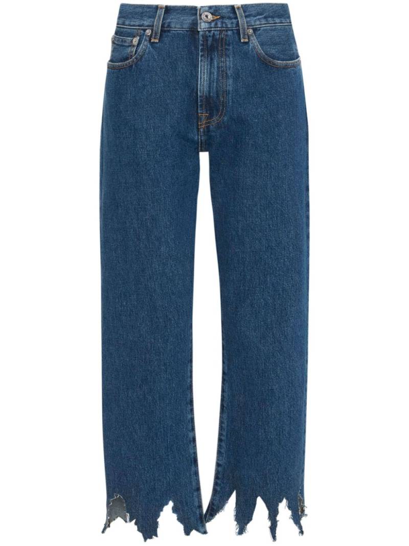 JW Anderson logo-patch laser-cut detail straight-leg jeans - Blue von JW Anderson