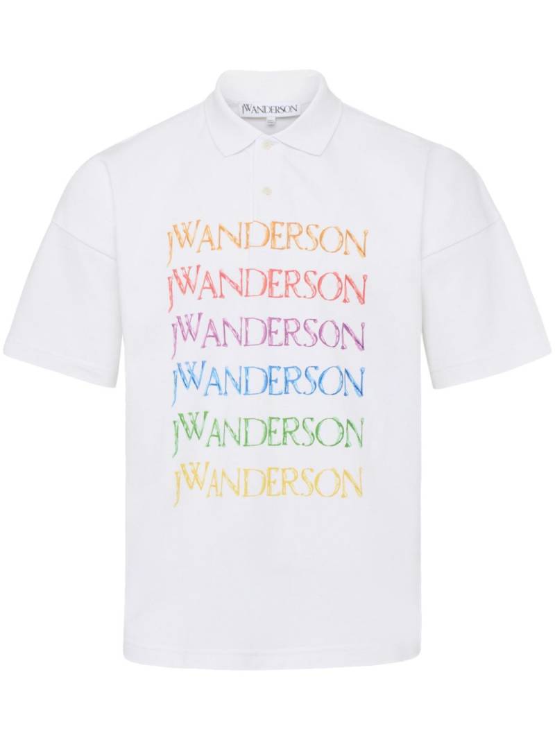 JW Anderson logo-print cotton polo shirt - White von JW Anderson