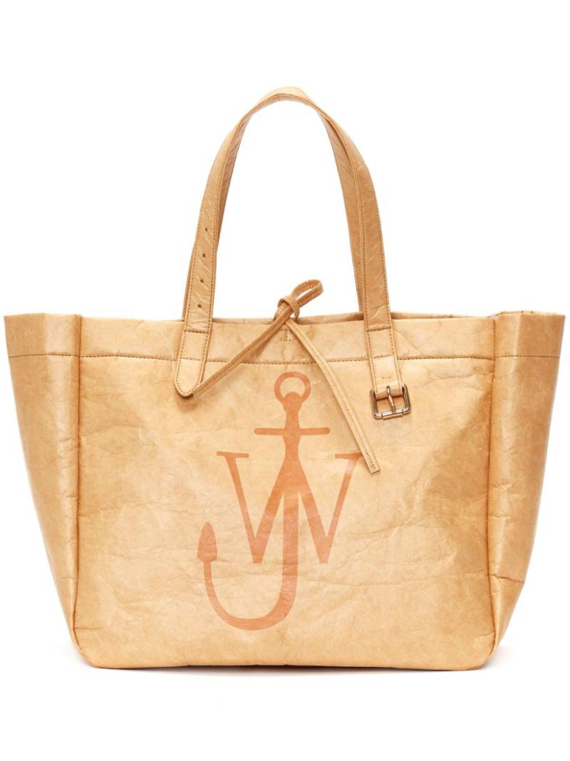 JW Anderson logo-print faux-leather tote bag - Neutrals von JW Anderson