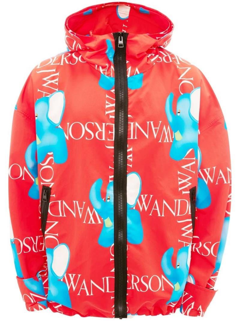 JW Anderson logo-print hooded jacket - Red von JW Anderson