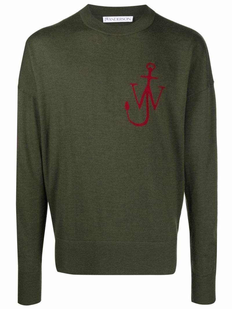 JW Anderson logo-print merino wool jumper - Green von JW Anderson