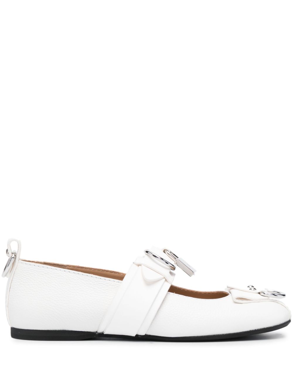 JW Anderson padlock-detail ballerina shoes - White von JW Anderson