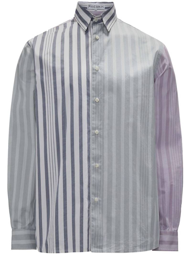 JW Anderson panelled stripe-print shirt - Grey von JW Anderson