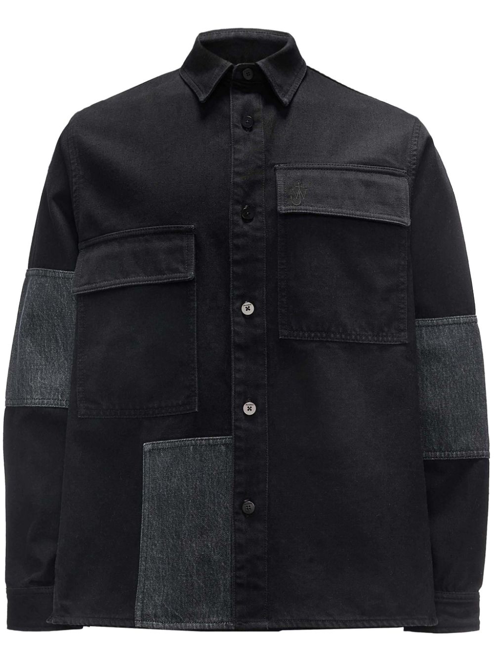 JW Anderson patchwork-design cotton shirt - Black von JW Anderson