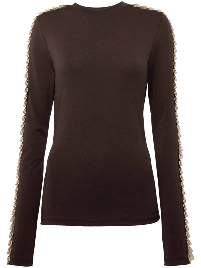 JW Anderson pleated-trim long-sleeve top - Brown von JW Anderson