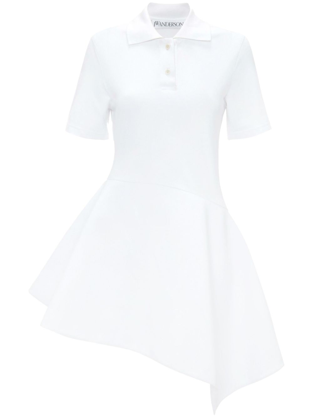 JW Anderson polo-collar cotton asymmetric dress - White von JW Anderson