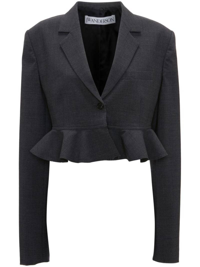 JW Anderson ruffled-trim cropped blazer - Grey von JW Anderson