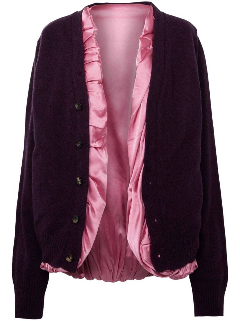 JW Anderson satin-lined cardigan - Purple von JW Anderson