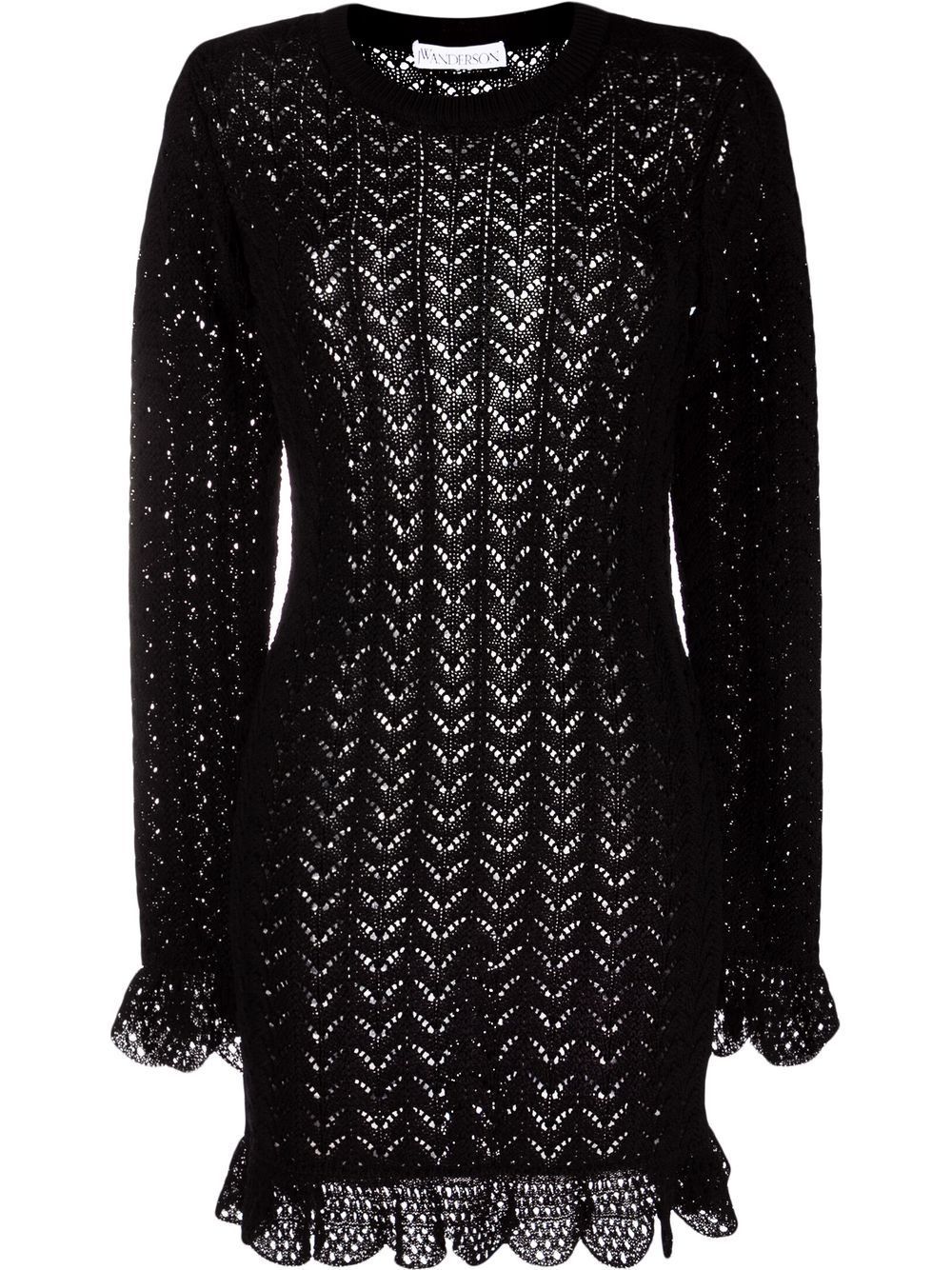 JW Anderson scalloped-edge knitted dress - Black von JW Anderson