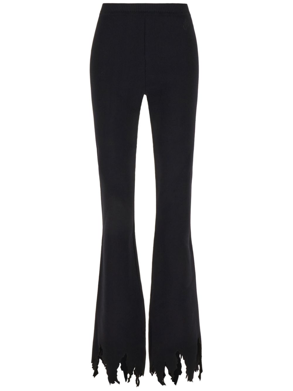 JW Anderson shredded-hem flared trousers - Black von JW Anderson