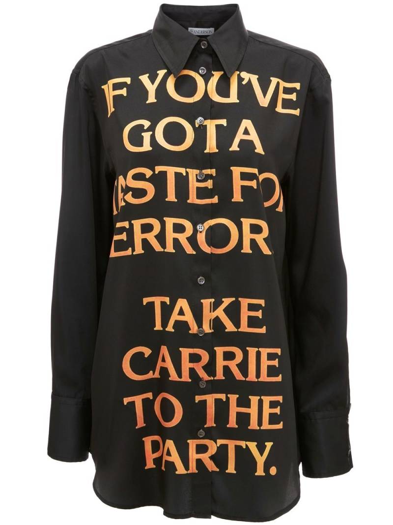 JW Anderson slogan-print cotton shirt - Black von JW Anderson