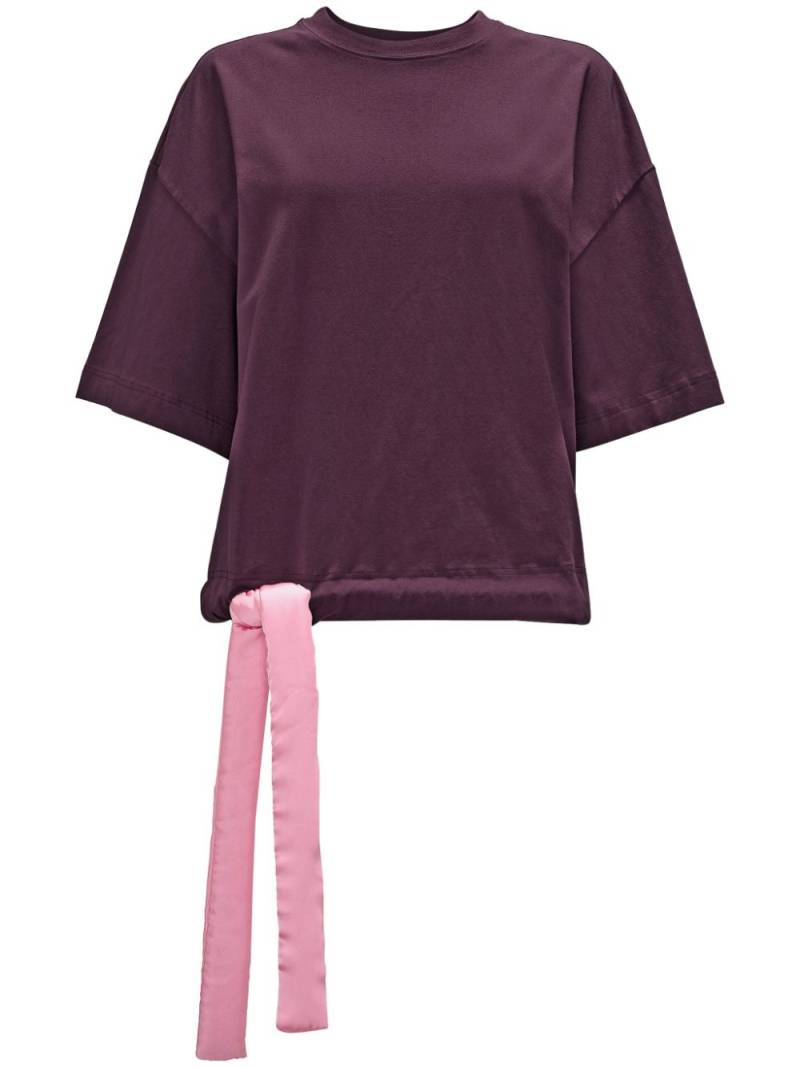 JW Anderson strap-detail cropped T-shirt - Purple von JW Anderson