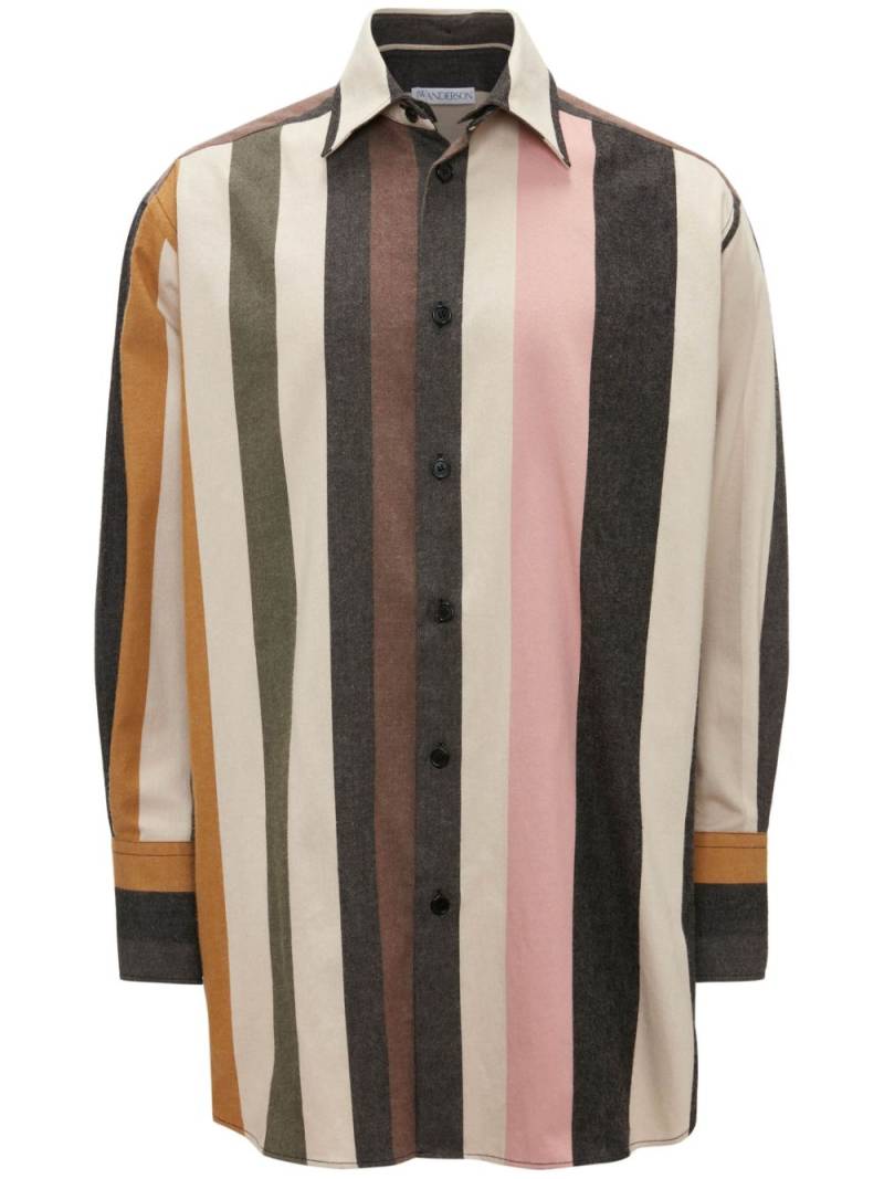 JW Anderson striped button-up cotton shirt - Neutrals von JW Anderson