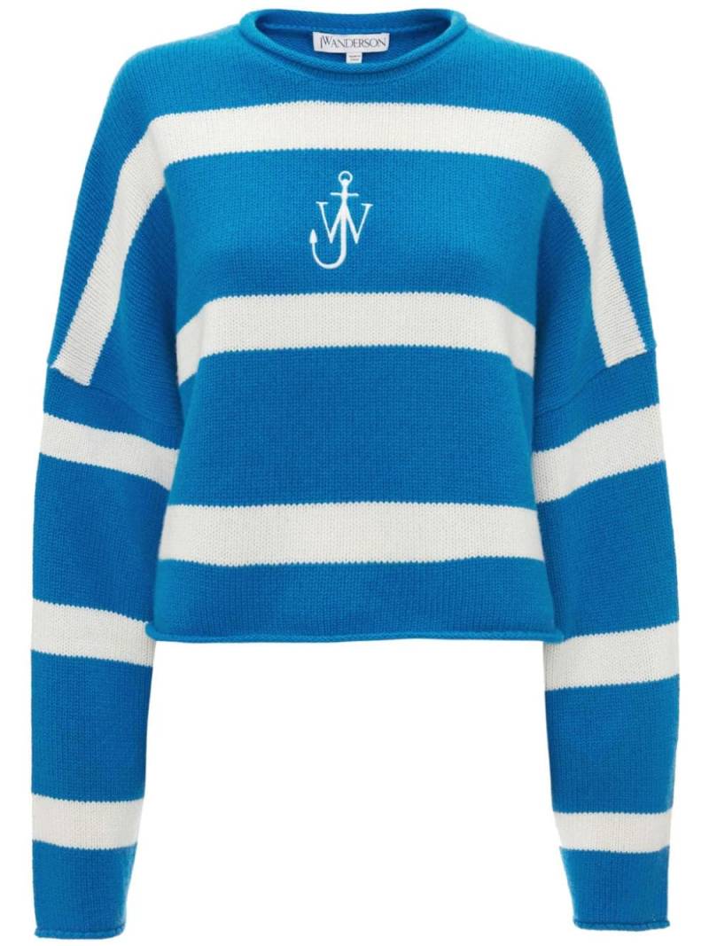 JW Anderson striped cropped jumper - Blue von JW Anderson