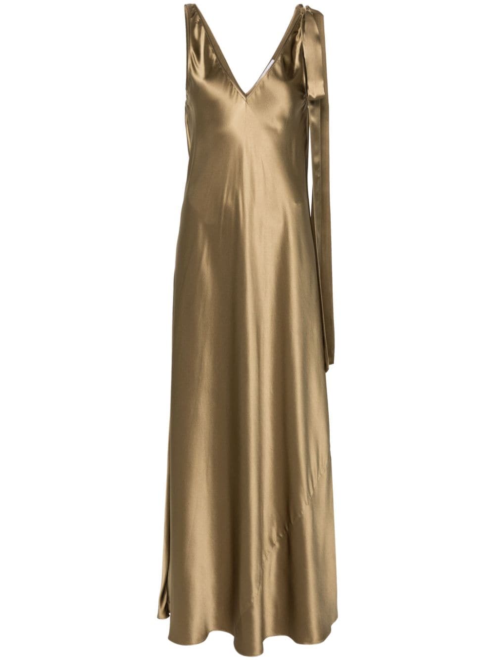 JW Anderson tie-detailed satin maxi dress - Green von JW Anderson