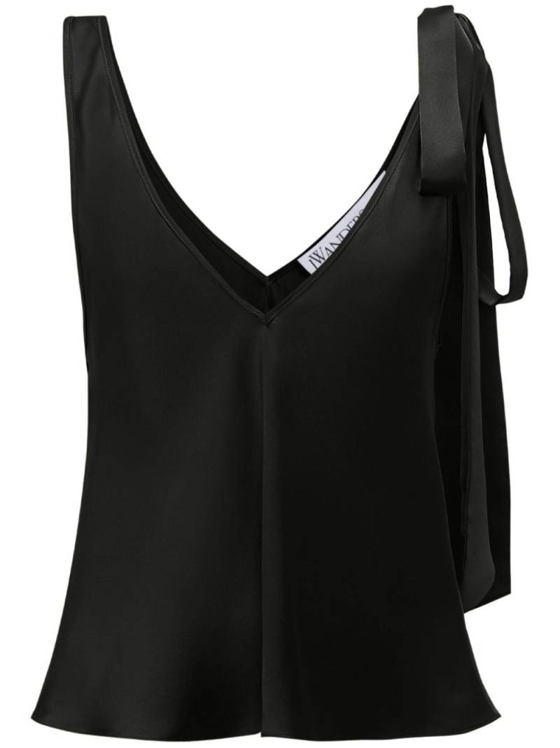 JW Anderson tie-shoulder silk vest top - Black von JW Anderson