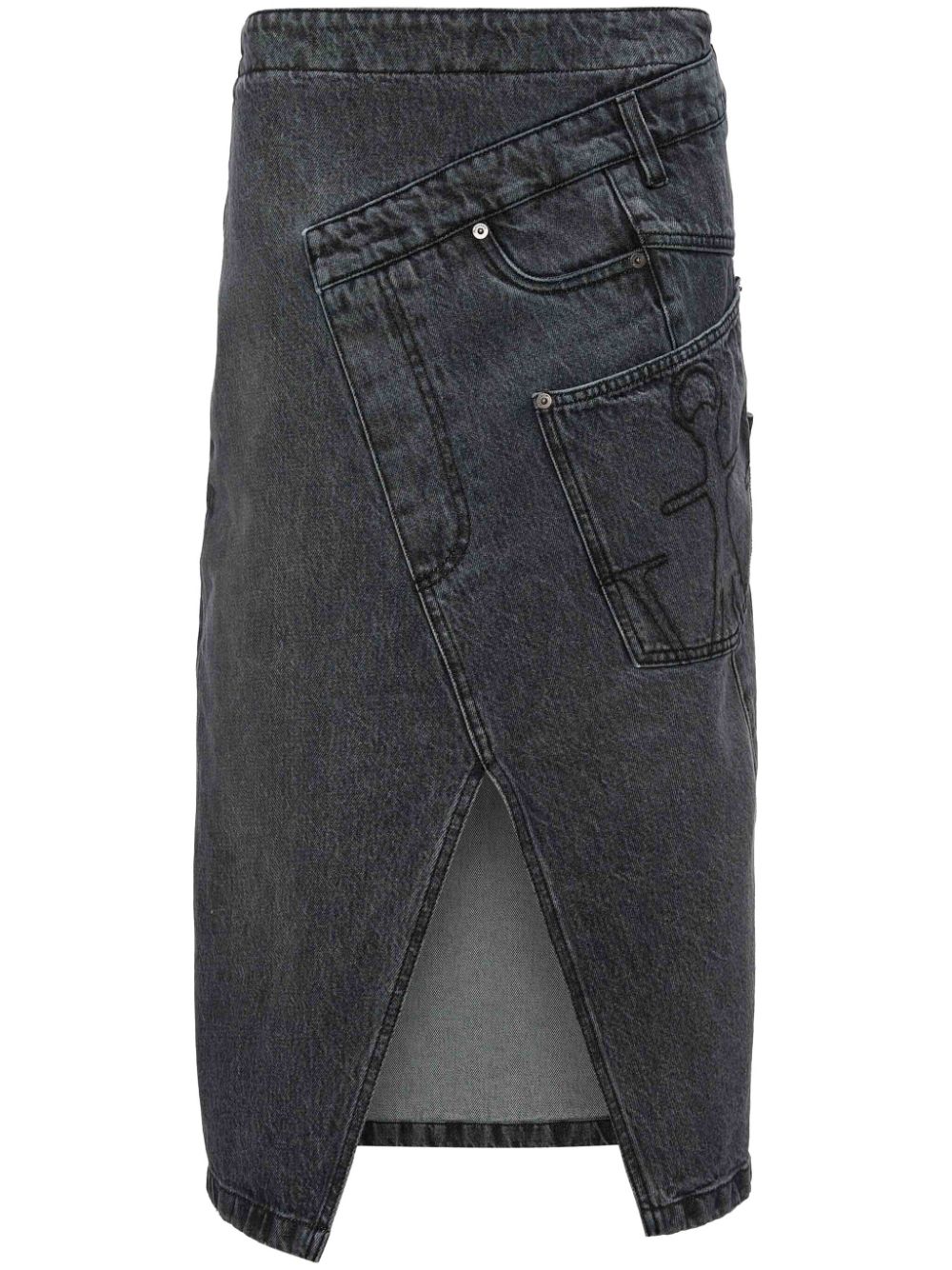 JW Anderson twisted denim midi skirt - Grey von JW Anderson