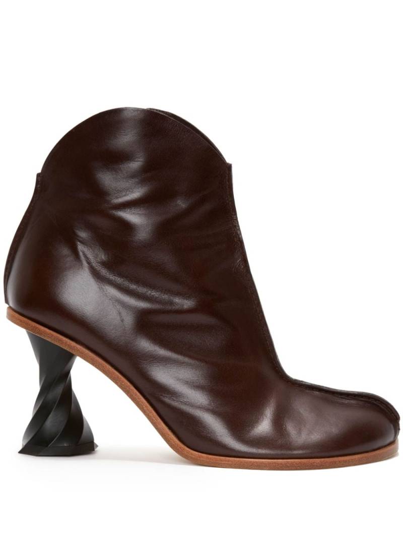 JW Anderson twisted-heel leather ankle boots - Brown von JW Anderson