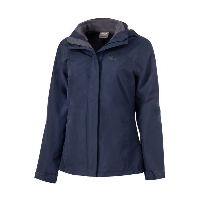 Jack Wolfskin 3-in-1 Damen Jacke Silver Pass, marine, XS von Jack Wolfskin