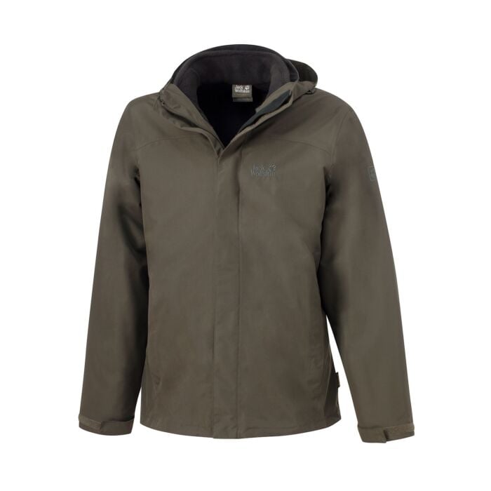 Jack Wolfskin 3-in-1 Herren Jacke Silver Pass, dunkelgrün von Jack Wolfskin