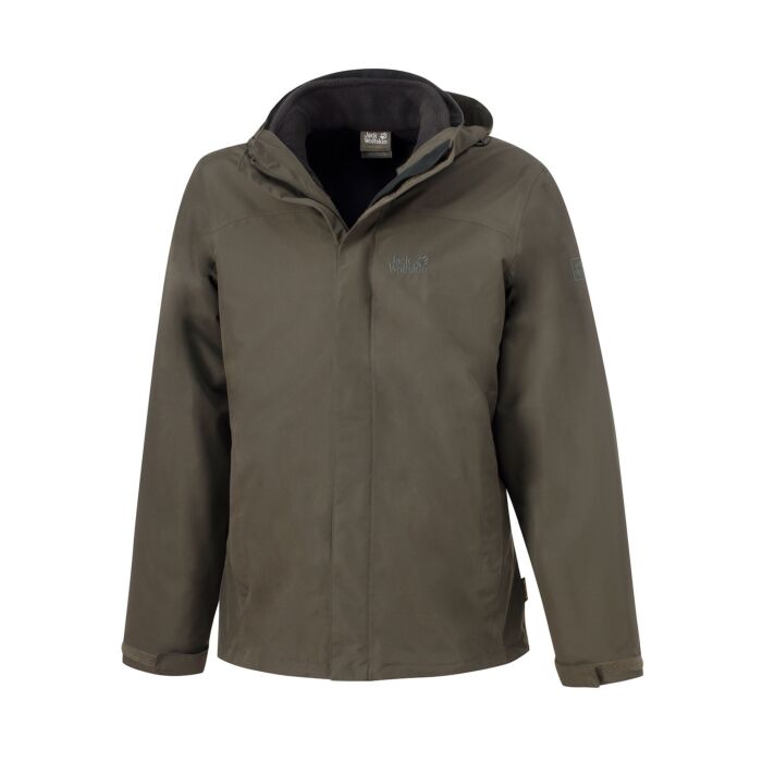 Jack Wolfskin 3-in-1 Herren Jacke Silver Pass, dunkelgrün, M von Jack Wolfskin