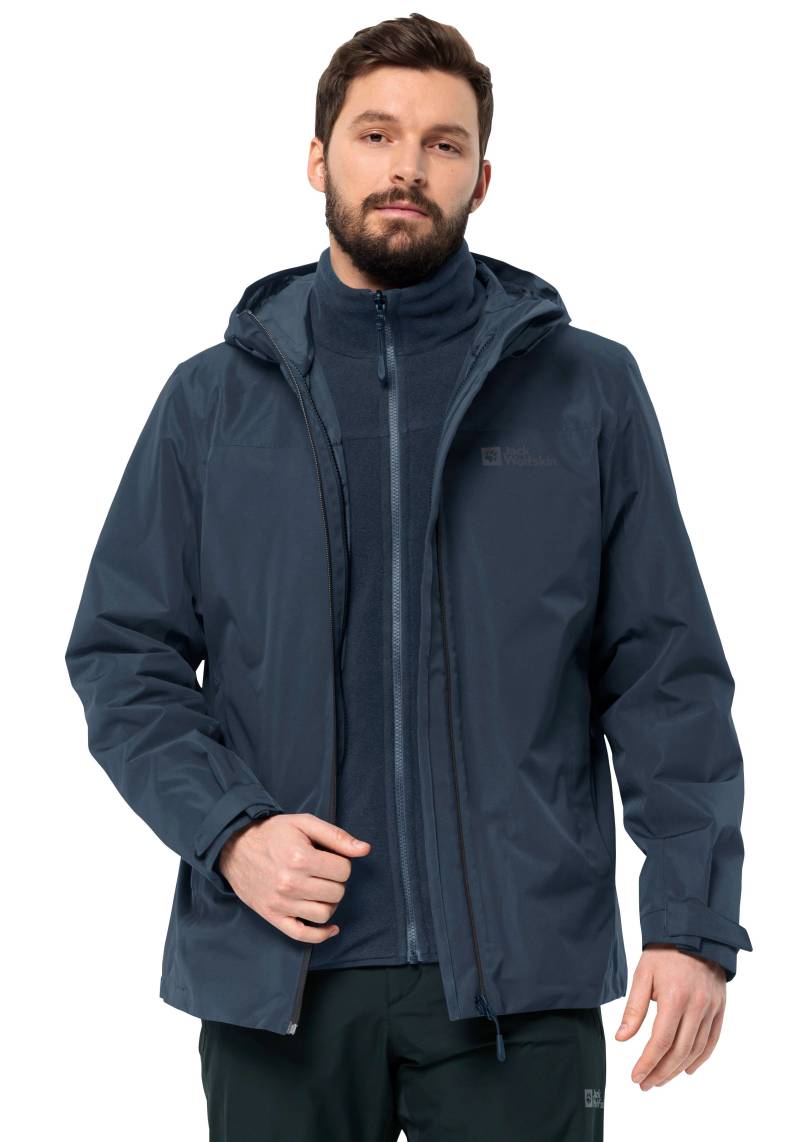 Jack Wolfskin 3-in-1-Funktionsjacke »TAUBENBERG 3IN1 JKT M«, mit Kapuze, Wasserabweisenden Reissverschlüssen, Wasserdicht, Atmungsaktiv von Jack Wolfskin