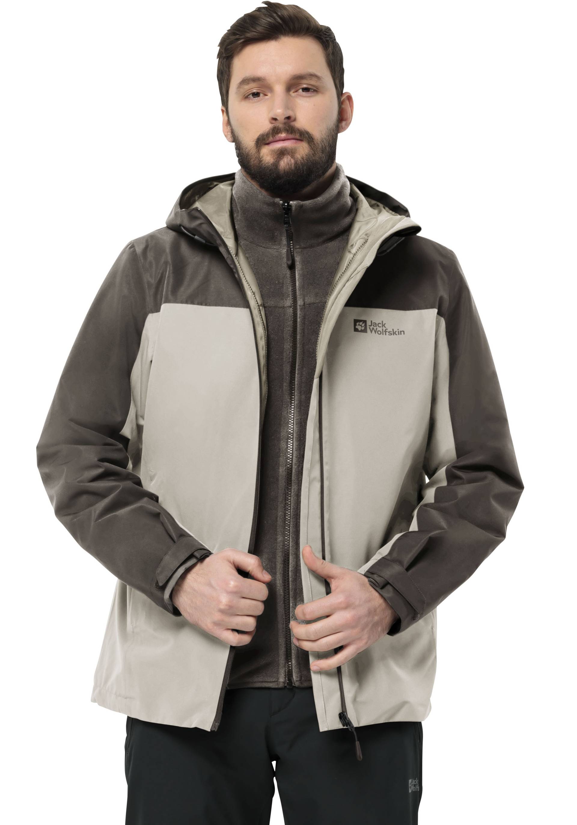 Jack Wolfskin 3-in-1-Funktionsjacke »TAUBENBERG 3IN1 JKT M«, mit Kapuze, Wasserabweisenden Reissverschlüssen, Wasserdicht, Atmungsaktiv von Jack Wolfskin