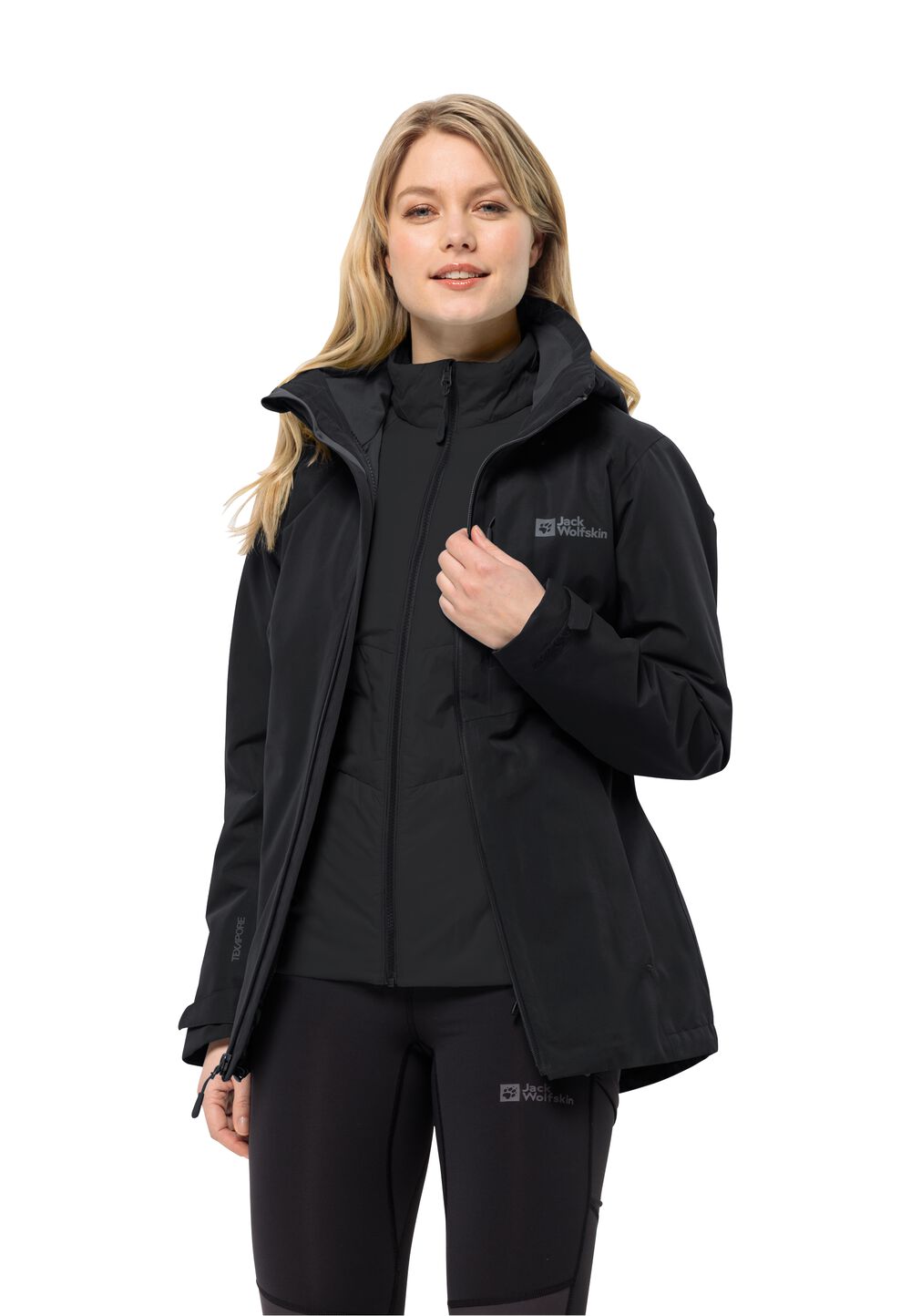 Jack Wolfskin 3 in 1 Jacke Damen Bergland 3in1 Jacket Women M schwarz black von Jack Wolfskin