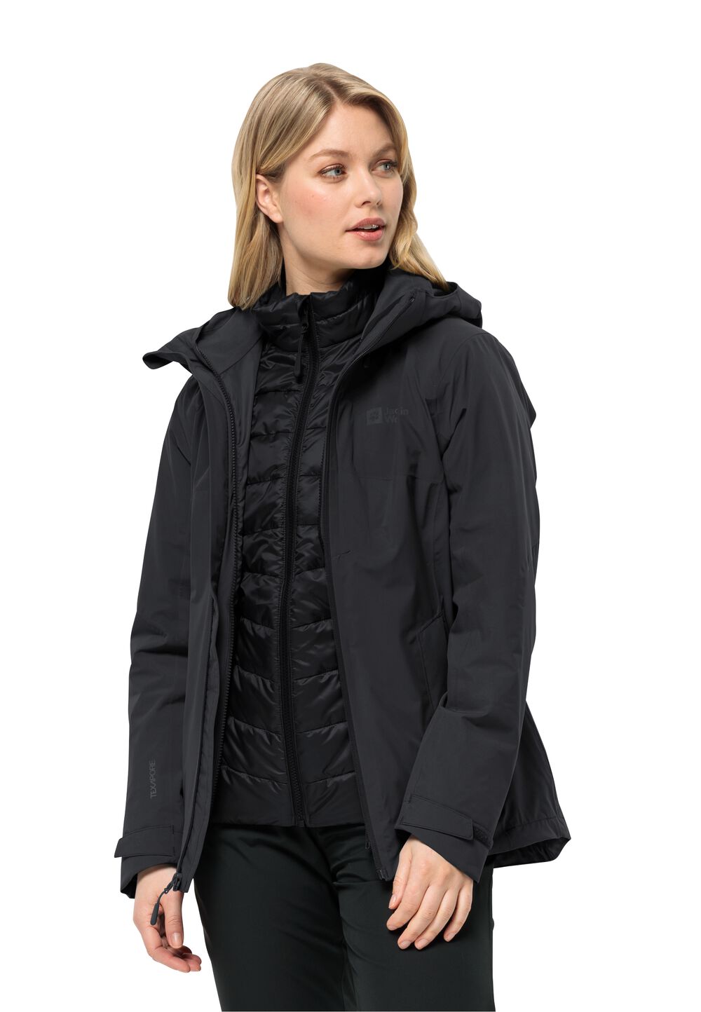 Jack Wolfskin Feldberg 3in1 Jacket Women M black black von Jack Wolfskin