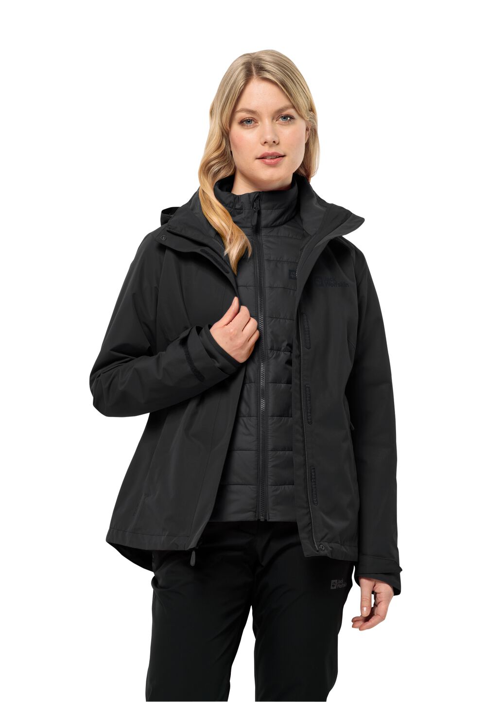 Jack Wolfskin Geisshorn 3in1 Jacket Women L black black von Jack Wolfskin