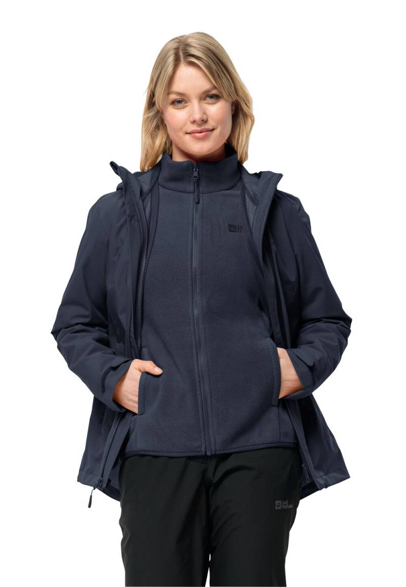 Jack Wolfskin Moonrise 3in1 Jacket Women M blau night blue von Jack Wolfskin