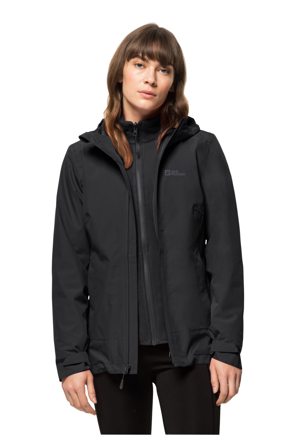 Jack Wolfskin 3 in 1 Jacke Damen Moonrise 3in1 Jacket Women XXL schwarz black von Jack Wolfskin