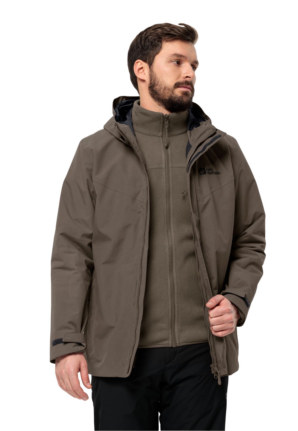 Jack Wolfskin 3 in 1 Jacke Herren Altenberg 3in1 Jacket Men M cold coffee cold coffee von Jack Wolfskin