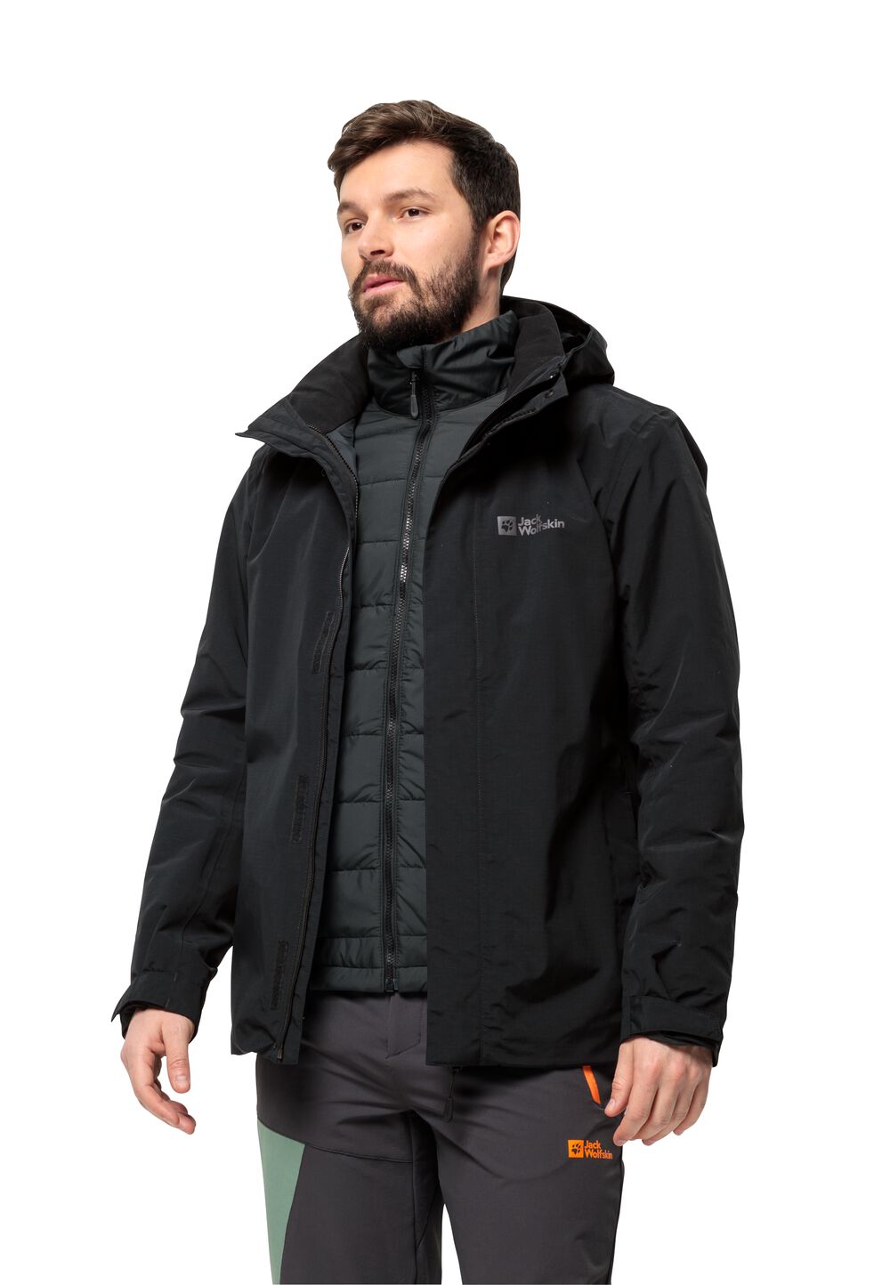 Jack Wolfskin 3 in 1 Jacke Herren Bergland 3in1 Jacket Men M schwarz black von Jack Wolfskin